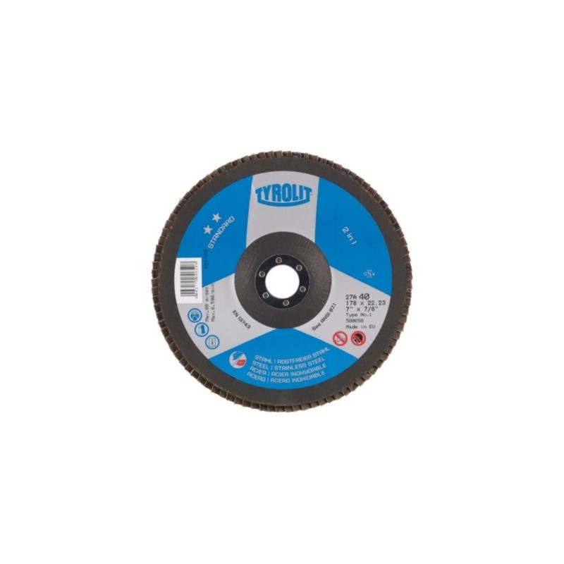 Tarcza ścierna lamelkowa Standard 27A 125 x 22,23 mm Typ 27A kątowa ZA40-B gradacja 40 opakowanie 10 szt.